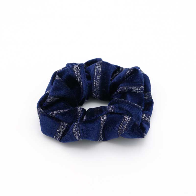 donker blauwe glitter scrunchie