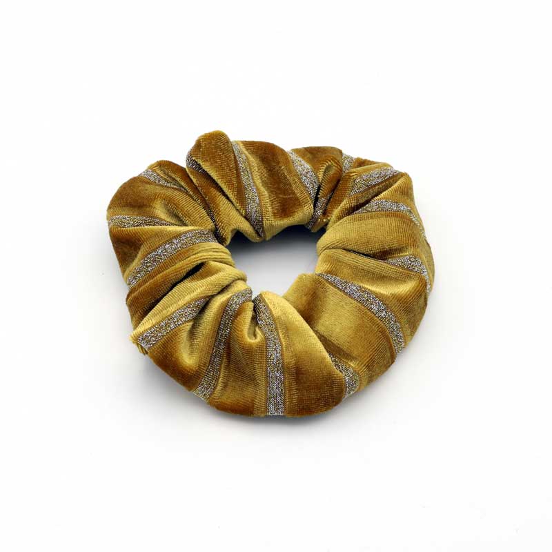 oker gele glitter scrunchie