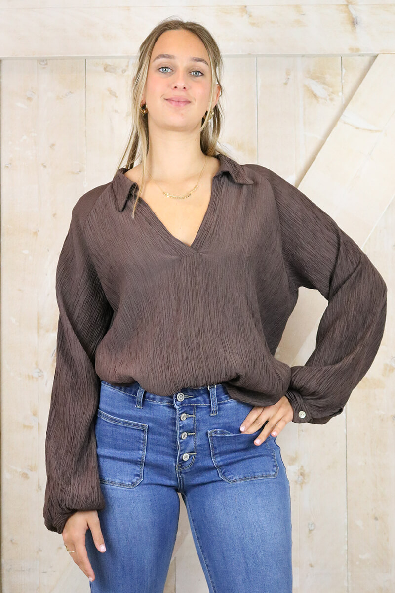 bruine blouse